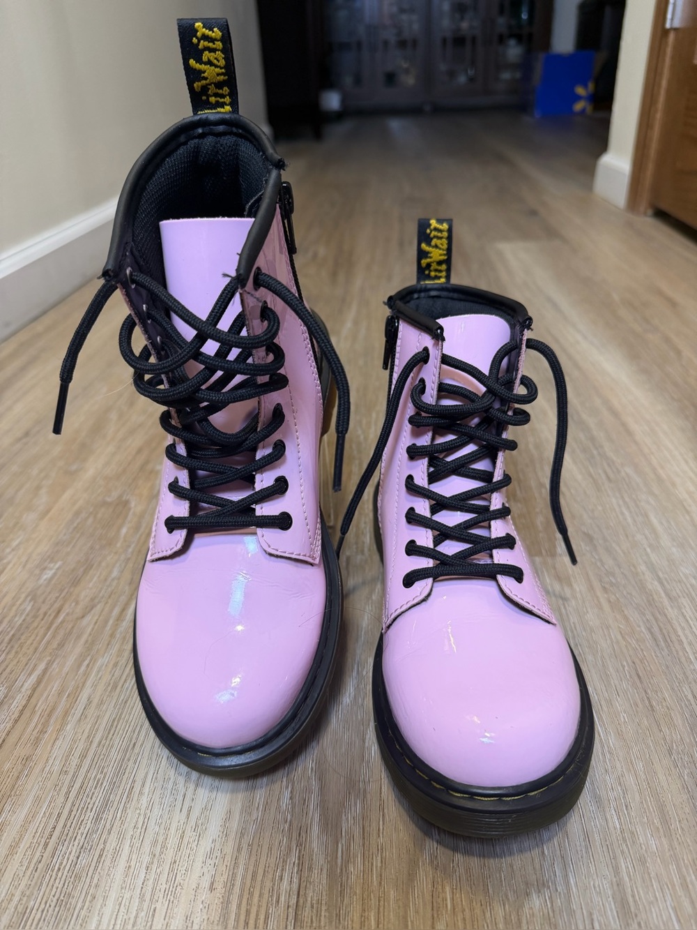 Dr. Martens 1460 J Pink Patent Leather Boots Size 5 New